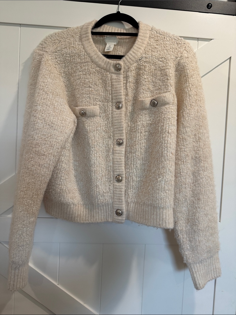 H&M Cream knit Cardigan with silver buttons